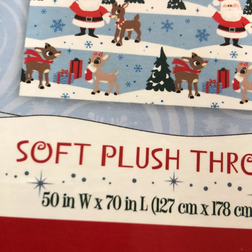 Rudolph Red Nosed Reindeer Soft Plush Throw Blanket